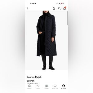 Ralph Lauren Black Quilted Long Puffer Coat